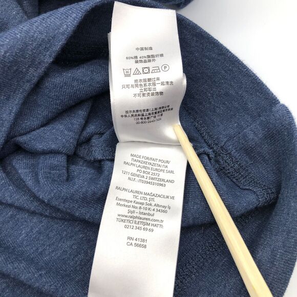 Lauren Ralph Lauren Womens Top Size Small Navy Suede Elbow Patch Zip Shoulder - Picture 12 of 14